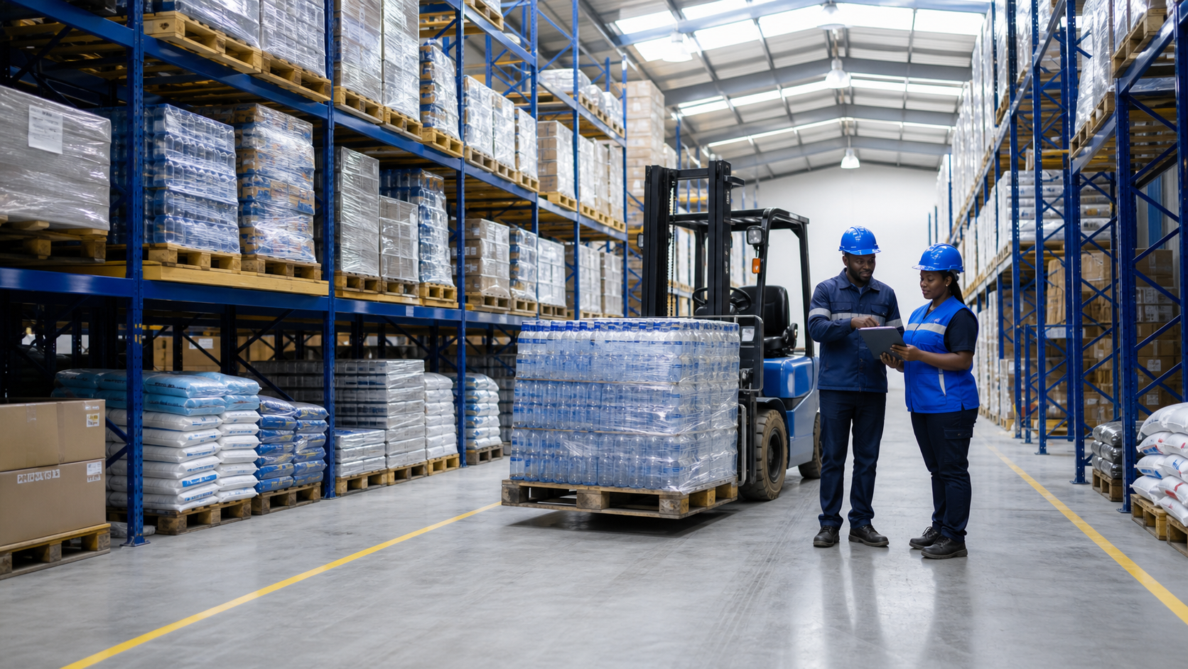 Entrepôt moderne et équipe logistique en RDC